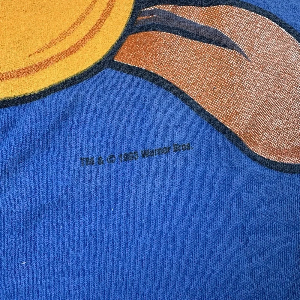Vintage Road Runner T‎ Shirt Men's XL Blue Looney Tunes Big Head Short Sleeve